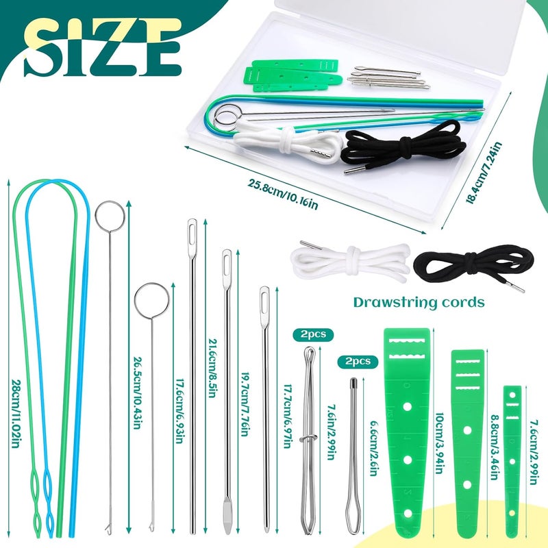 Fedmut Drawstring Threader Tool Set 16PCS with Loop Turner, Bodkin Sewing Tool, Elastic Threader and Hoodie String Drawstring for Jacket, Pants, Sportswear and Hat Threading - Image 2
